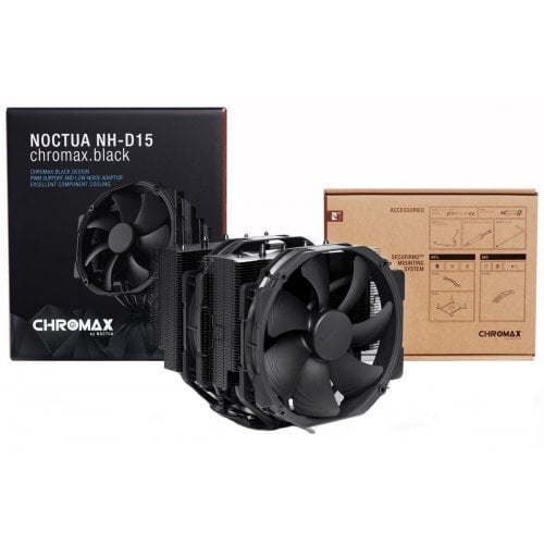 Уцінка кулер Noctua NH-D15 chromax.black (Сліди встановлення, 772960) купити з перевіркою сумісності: огляд, характеристики, ціна у Києві, Львові, Вінниці, Хмельницькому, Івано-Франківську, Україні | інтернет-магазин TELEMART.UA фото