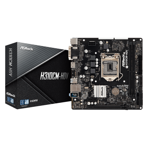 Материнська плата AsRock H310CM-HDV (s1151-V2, Intel H310) (Відновлено продавцем, 773104) купити з перевіркою сумісності: огляд, характеристики, ціна у Києві, Львові, Вінниці, Хмельницькому, Івано-Франківську, Україні | інтернет-магазин TELEMART.UA фото