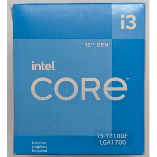 Процесор Intel Core i3-12100F 3.3(4.3)GHz 12MB s1700 Box (BX8071512100F) (Відновлено продавцем, 773170) купити з перевіркою сумісності: огляд, характеристики, ціна у Києві, Львові, Вінниці, Хмельницькому, Івано-Франківську, Україні | інтернет-магазин TELEMART.UA фото