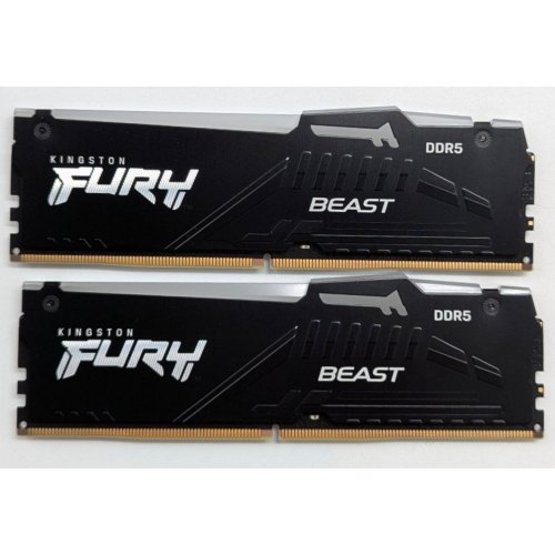 Купить Озу Kingston DDR5 16GB (2x8GB) 5200MHz FURY Beast RGB Black (KF552C40BBAK2-16) (Восстановлено продавцом, 773180) с проверкой совместимости: обзор, характеристики, цена в Киеве, Днепре, Одессе, Харькове, Украине | интернет-магазин TELEMART.UA фото