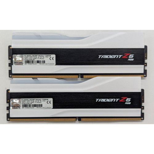 Купить Озу G.Skill DDR5 32GB (2x16GB) 6000Mhz Trident Z5 RGB Silver (F5-6000J3636F16GX2-TZ5RW) (Восстановлено продавцом, 773184) с проверкой совместимости: обзор, характеристики, цена в Киеве, Днепре, Одессе, Харькове, Украине | интернет-магазин TELEMART.UA фото