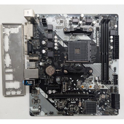 Материнська плата AsRock B450M-HDV R4.0 (sAM4, AMD B450) (Відновлено продавцем, 773202) купити з перевіркою сумісності: огляд, характеристики, ціна у Києві, Львові, Вінниці, Хмельницькому, Івано-Франківську, Україні | інтернет-магазин TELEMART.UA фото