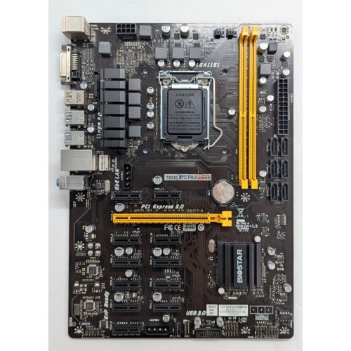 Купить Материнская плата Biostar TB250-BTC+ (s1151, Intel B250) (Восстановлено продавцом, 773206) с проверкой совместимости: обзор, характеристики, цена в Киеве, Днепре, Одессе, Харькове, Украине | интернет-магазин TELEMART.UA фото