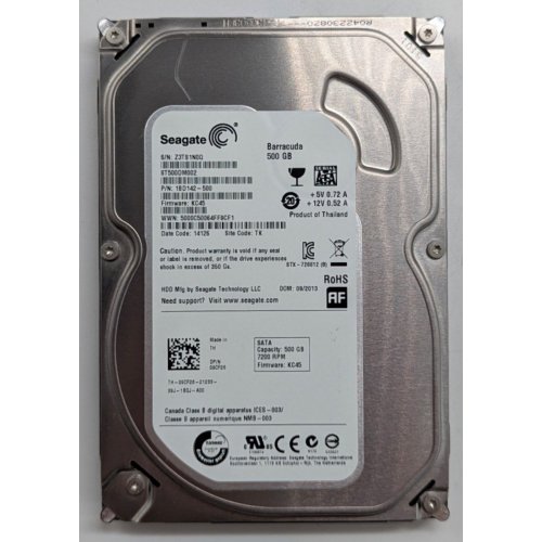 Купить Жесткий диск Seagate Barracuda 7200.12 500GB 16MB 7200RPM 3.5" (ST500DM002) (Восстановлено продавцом, 773271) с проверкой совместимости: обзор, характеристики, цена в Киеве, Днепре, Одессе, Харькове, Украине | интернет-магазин TELEMART.UA фото