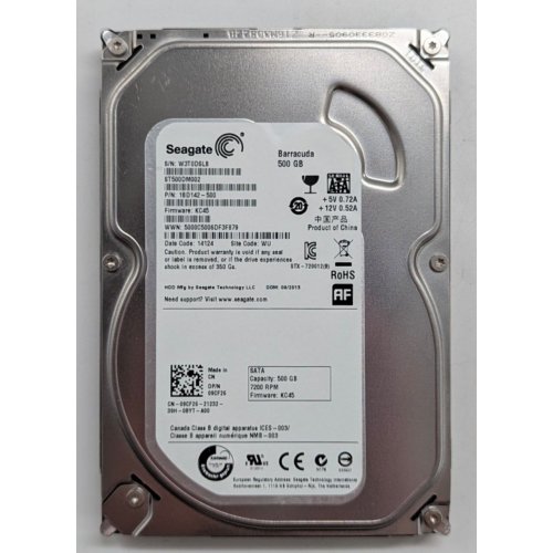 Жорсткий диск Seagate Barracuda 7200.12 500GB 16MB 7200RPM 3.5" (ST500DM002) (Відновлено продавцем, 773286) купити з перевіркою сумісності: огляд, характеристики, ціна у Києві, Львові, Вінниці, Хмельницькому, Івано-Франківську, Україні | інтернет-магазин TELEMART.UA фото