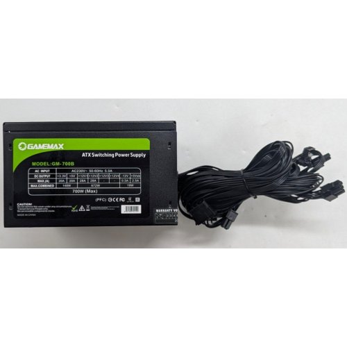 Блок живлення GAMEMAX GM-700B 700W (GM-700B) (Відновлено продавцем, 773445) купити з перевіркою сумісності: огляд, характеристики, ціна у Києві, Львові, Вінниці, Хмельницькому, Івано-Франківську, Україні | інтернет-магазин TELEMART.UA фото