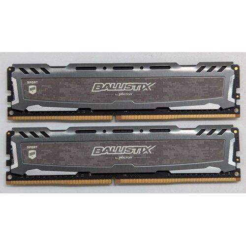 Купить Озу Crucial DDR4 16GB (2x8GB) 3200Mhz Ballistix Sport LT Gray (BLS2K8G4D32AESBK) (Восстановлено продавцом, 773476) с проверкой совместимости: обзор, характеристики, цена в Киеве, Днепре, Одессе, Харькове, Украине | интернет-магазин TELEMART.UA фото