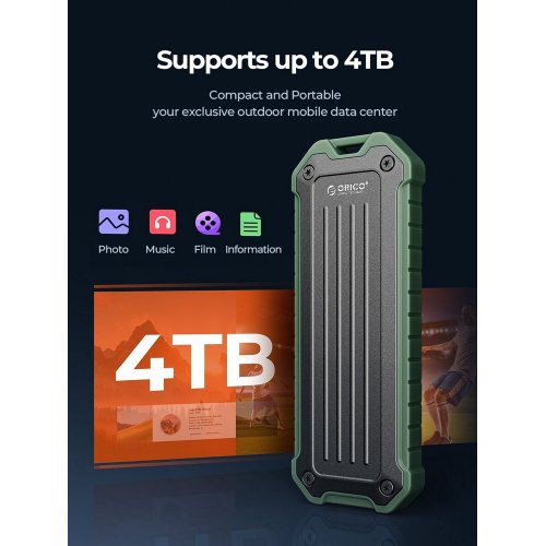 Купить Внешний карман ORICO OTPX-G2 M.2 NVME/SATA SSD Enclosure USB Type-C (ORICO-OTPX-G2-GR-BP) Green - цена в Харькове, Киеве, Днепре, Одессе
в интернет-магазине Telemart фото