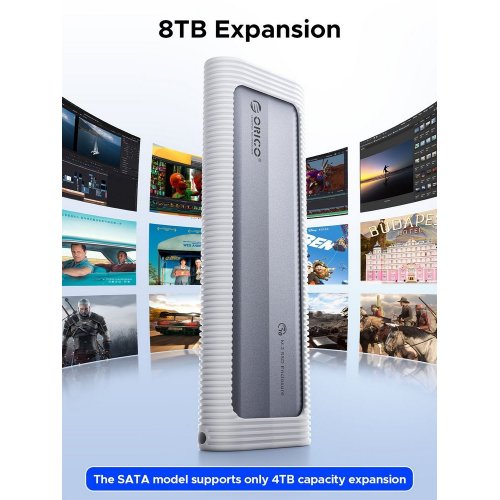 Купити Зовнішня кишеня ORICO AXM2-G2-V1 M.2 NVME SSD Enclosure USB Type-C (ORICO-AXM2-G2-V1-GY-BP) Grey - ціна в Києві, Львові, Вінниці, Хмельницькому, Франківську, Україні | інтернет-магазин TELEMART.UA фото