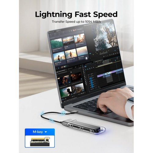 Внешний карман ORICO TXM2-C3 M.2 NVME SSD Enclosure USB Type-C (ORICO-TXM2-C3-GY-BP) Grey купить в Украине: Киев, Днепр, Харьков, Одесса  | Низкая цена, отзывы, характеристики от TELEMART фото