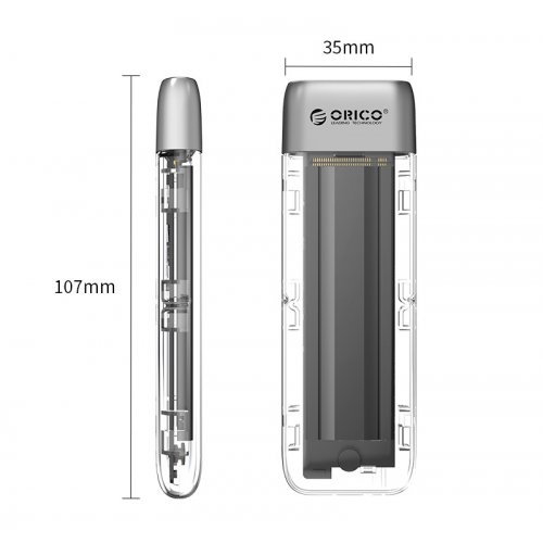 Купити Зовнішня кишеня ORICO TXM2-C3 M.2 NVME SSD Enclosure USB Type-C (ORICO-TXM2-C3-GY-BP) Grey - ціна в Києві, Львові, Вінниці, Хмельницькому, Франківську, Україні | інтернет-магазин TELEMART.UA фото
