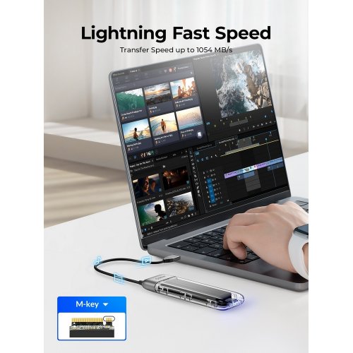 Купити Зовнішня кишеня ORICO TXM2-C3 M.2 NVME SSD Enclosure USB Type-C (ORICO-TXM2-C3-GY-BP) Grey - ціна в Києві, Львові, Вінниці, Хмельницькому, Франківську, Україні | інтернет-магазин TELEMART.UA фото