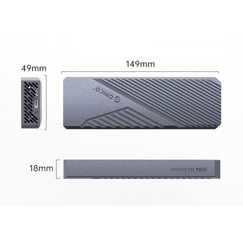 Купить Внешний карман ORICO CNM2-U4 M.2 NVME SSD Enclosure USB Type-C (ORICO-CNM2-U4-GY-BP) Grey - цена в Харькове, Киеве, Днепре, Одессе
в интернет-магазине Telemart фото