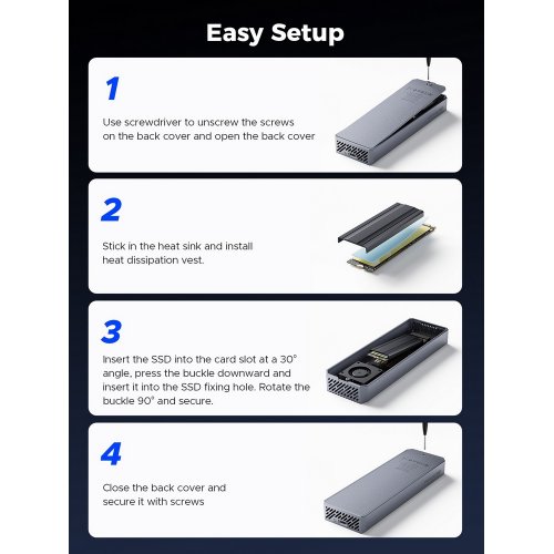 Купить Внешний карман ORICO CNM2-U4 M.2 NVME SSD Enclosure USB Type-C (ORICO-CNM2-U4-GY-BP) Grey - цена в Харькове, Киеве, Днепре, Одессе
в интернет-магазине Telemart фото