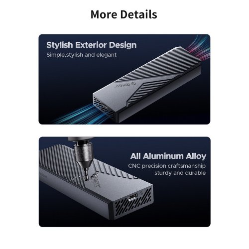 Купить Внешний карман ORICO CNM2-U4 M.2 NVME SSD Enclosure USB Type-C (ORICO-CNM2-U4-GY-BP) Grey - цена в Харькове, Киеве, Днепре, Одессе
в интернет-магазине Telemart фото