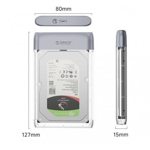 Купити Зовнішня кишеня ORICO TX25C3 2.5" HDD Enclosure USB Type-C (ORICO-TX25C3-GY-BP) Grey - ціна в Києві, Львові, Вінниці, Хмельницькому, Франківську, Україні | інтернет-магазин TELEMART.UA фото