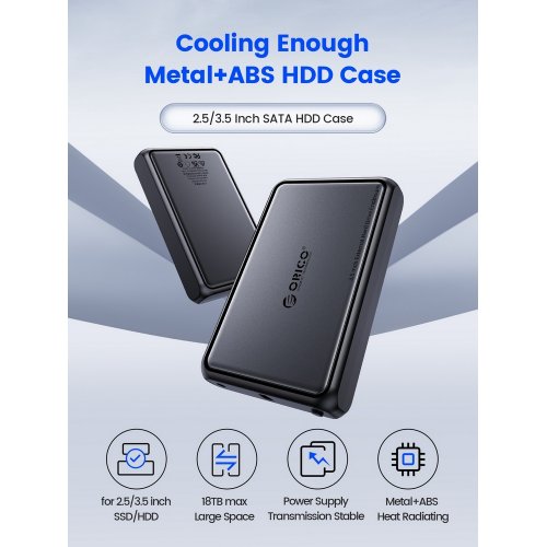 Купити Зовнішня кишеня ORICO DDL35-C3 3.5" HDD Enclosure USB Type-C (ORICO-DDL35-C3-EU-BK-BP) Black - ціна в Києві, Львові, Вінниці, Хмельницькому, Франківську, Україні | інтернет-магазин TELEMART.UA фото