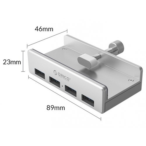 Купити USB-хаб ORICO MH4PU-P USB 4 in 1 (ORICO-MH4PU-P-SV-BP) Silver - ціна в Києві, Львові, Вінниці, Хмельницькому, Франківську, Україні | інтернет-магазин TELEMART.UA фото