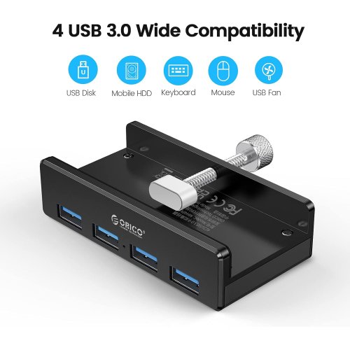 Купить USB-хаб ORICO MH4PU-P USB 4 in 1 (ORICO-MH4PU-P-BK-BP) Black - цена в Харькове, Киеве, Днепре, Одессе
в интернет-магазине Telemart фото