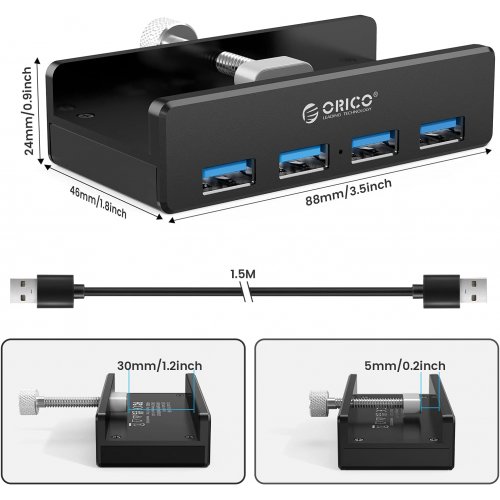 Купить USB-хаб ORICO MH4PU-P USB 4 in 1 (ORICO-MH4PU-P-BK-BP) Black - цена в Харькове, Киеве, Днепре, Одессе
в интернет-магазине Telemart фото