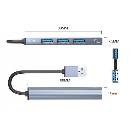 Купить USB-хаб ORICO AH-A13 USB 4 in 1 (ORICO-AH-A13-GY-EP-HW) Grey - цена в Харькове, Киеве, Днепре, Одессе
в интернет-магазине Telemart фото