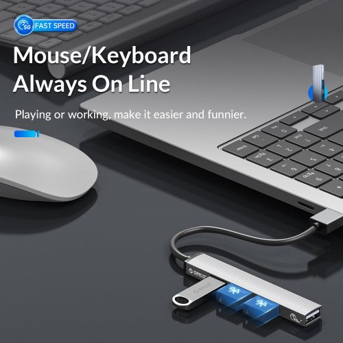 Купить USB-хаб ORICO AH-A13 USB 4 in 1 (ORICO-AH-A13-GY-EP-HW) Grey - цена в Харькове, Киеве, Днепре, Одессе
в интернет-магазине Telemart фото