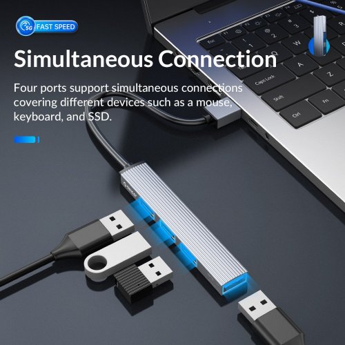 Купить USB-хаб ORICO AH-A13 USB 4 in 1 (ORICO-AH-A13-GY-EP-HW) Grey - цена в Харькове, Киеве, Днепре, Одессе
в интернет-магазине Telemart фото