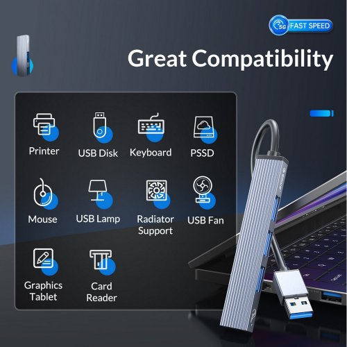 Купить USB-хаб ORICO AH-A13 USB 4 in 1 (ORICO-AH-A13-GY-EP-HW) Grey - цена в Харькове, Киеве, Днепре, Одессе
в интернет-магазине Telemart фото
