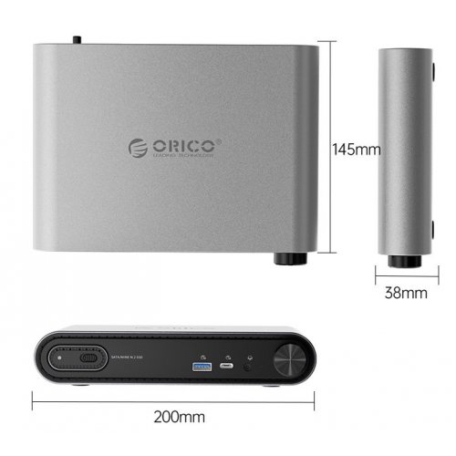 Купить USB-хаб ORICO PTM1 Docking Station 10 in 1 with M.2 SSD Enclosure (ORICO-PTM1-GY-EP) Grey - цена в Харькове, Киеве, Днепре, Одессе
в интернет-магазине Telemart фото