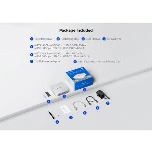 Купить USB-хаб ORICO M49P 9 in 1 Dock with M.2 SSD Enclosure (ORICO-M49P-EU-SV-BP) Silver - цена в Харькове, Киеве, Днепре, Одессе
в интернет-магазине Telemart фото