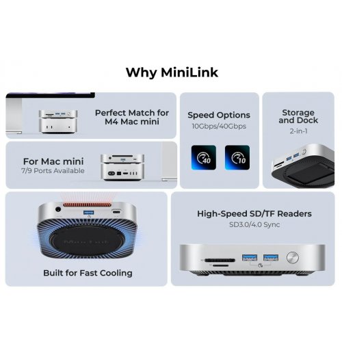 Купить USB-хаб ORICO M49P 9 in 1 Dock with M.2 SSD Enclosure (ORICO-M49P-EU-SV-BP) Silver - цена в Харькове, Киеве, Днепре, Одессе
в интернет-магазине Telemart фото