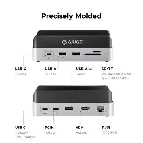 Купить USB-хаб ORICO VS10 10 in 1 Hub with M.2 SSD Enclosure (ORICO-VS10-SV-EP) Silver - цена в Харькове, Киеве, Днепре, Одессе
в интернет-магазине Telemart фото