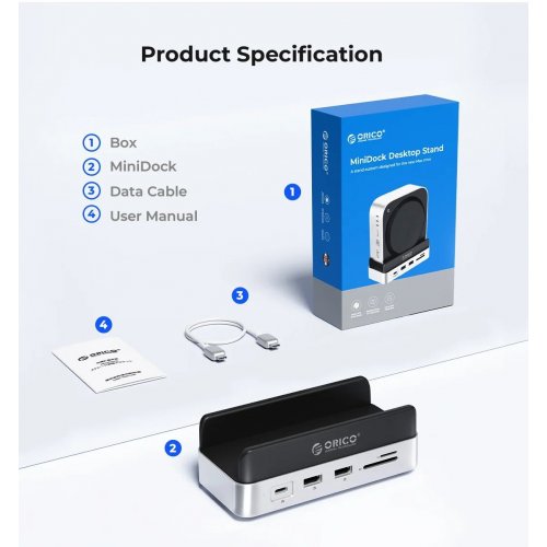 Купить USB-хаб ORICO VS10 10 in 1 Hub with M.2 SSD Enclosure (ORICO-VS10-SV-EP) Silver - цена в Харькове, Киеве, Днепре, Одессе
в интернет-магазине Telemart фото