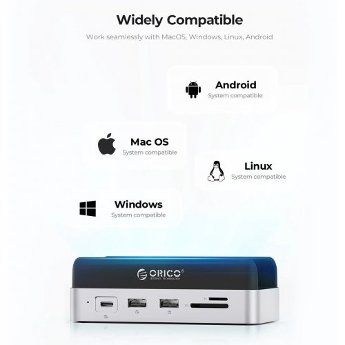 Купить USB-хаб ORICO VS10 10 in 1 Hub with M.2 SSD Enclosure (ORICO-VS10-SV-EP) Silver - цена в Харькове, Киеве, Днепре, Одессе
в интернет-магазине Telemart фото