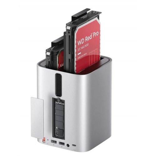 Купить USB-хаб ORICO M435 MiniTower Desktop Hybrid Storage System for Mac Mini (ORICO-M435-EU-SV-BP) Silver - цена в Харькове, Киеве, Днепре, Одессе
в интернет-магазине Telemart фото