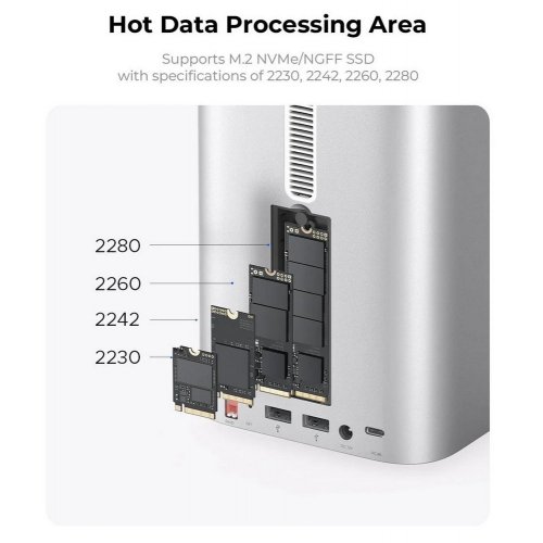 Купить USB-хаб ORICO M435 MiniTower Desktop Hybrid Storage System for Mac Mini (ORICO-M435-EU-SV-BP) Silver - цена в Харькове, Киеве, Днепре, Одессе
в интернет-магазине Telemart фото