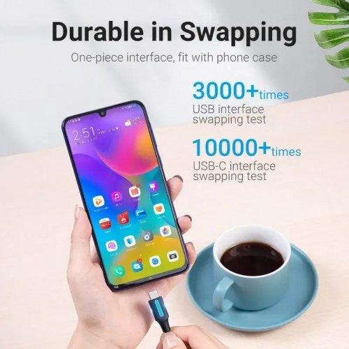 Купить Кабель Vention USB to USB Type-C 3.0 2m (COZBH) Black - цена в Харькове, Киеве, Днепре, Одессе
в интернет-магазине Telemart фото