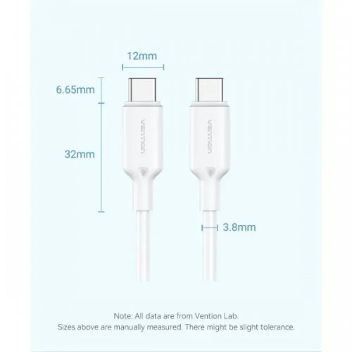Купить Кабель Vention USB Type-C to USB Type-C 2.0 60W 2m (TRCWH) White - цена в Харькове, Киеве, Днепре, Одессе
в интернет-магазине Telemart фото