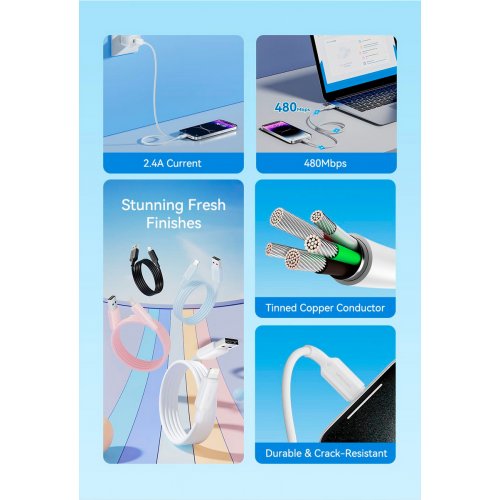 Купити Кабель Vention USB to Lightning 2m (LAMBH) Black - ціна в Києві, Львові, Вінниці, Хмельницькому, Франківську, Україні | інтернет-магазин TELEMART.UA фото