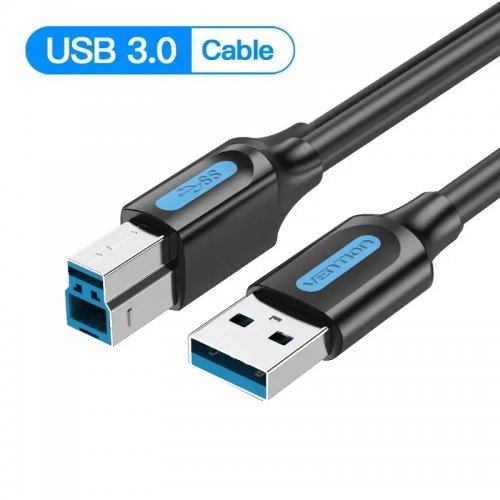 Купити Кабель Vention USB to USB Type-B 3.0 2m (COOBH) Black - ціна в Києві, Львові, Вінниці, Хмельницькому, Франківську, Україні | інтернет-магазин TELEMART.UA фото