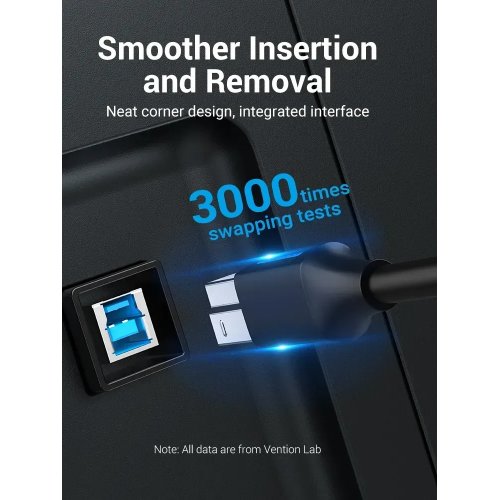 Купити Кабель Vention USB to USB Type-B 3.0 2m (COOBH) Black - ціна в Києві, Львові, Вінниці, Хмельницькому, Франківську, Україні | інтернет-магазин TELEMART.UA фото