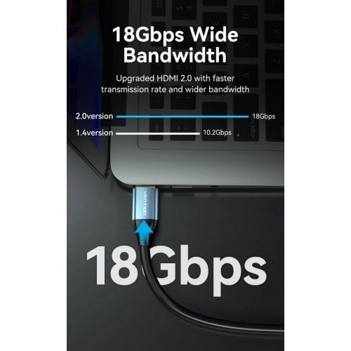 Купити Кабель Vention HDMI to HDMI V2.0 4K 10m (ALHSL) Blue - ціна в Києві, Львові, Вінниці, Хмельницькому, Франківську, Україні | інтернет-магазин TELEMART.UA фото