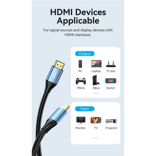 Купити Кабель Vention HDMI to HDMI V2.0 4K 10m (ALHSL) Blue - ціна в Києві, Львові, Вінниці, Хмельницькому, Франківську, Україні | інтернет-магазин TELEMART.UA фото