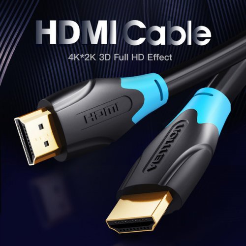 Купити Кабель Vention HDMI to HDMI V1.4 4K 5m (AACBJ) Black - ціна в Києві, Львові, Вінниці, Хмельницькому, Франківську, Україні | інтернет-магазин TELEMART.UA фото