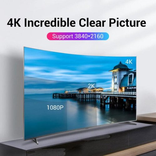 Купити Кабель Vention DisplayPort to DisplayPort V1.2 4K 3m (HACBI) Black - ціна в Києві, Львові, Вінниці, Хмельницькому, Франківську, Україні | інтернет-магазин TELEMART.UA фото