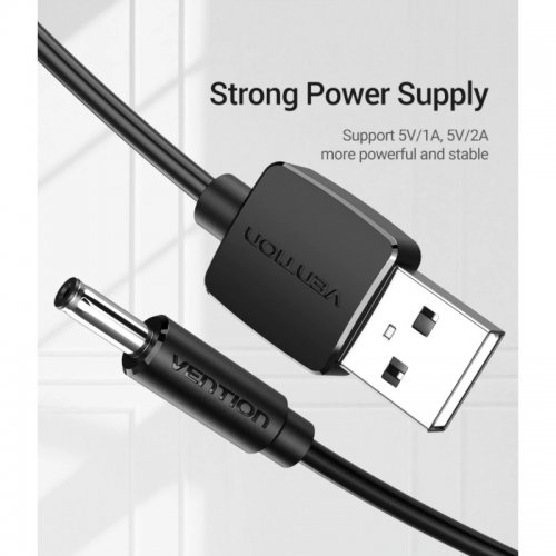 Купить Кабель питания Vention USB to DC 3.5*1.35mm 1m (CEXBF) Black - цена в Харькове, Киеве, Днепре, Одессе
в интернет-магазине Telemart фото