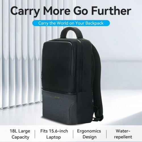 Купити Рюкзак Vention 15.6" Water-Repellent Laptop Backpack (KRPB0) Black - ціна в Києві, Львові, Вінниці, Хмельницькому, Франківську, Україні | інтернет-магазин TELEMART.UA фото