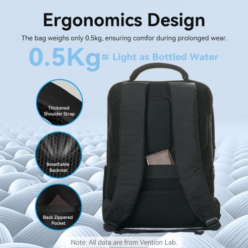 Купити Рюкзак Vention 15.6" Water-Repellent Laptop Backpack (KRPB0) Black - ціна в Києві, Львові, Вінниці, Хмельницькому, Франківську, Україні | інтернет-магазин TELEMART.UA фото