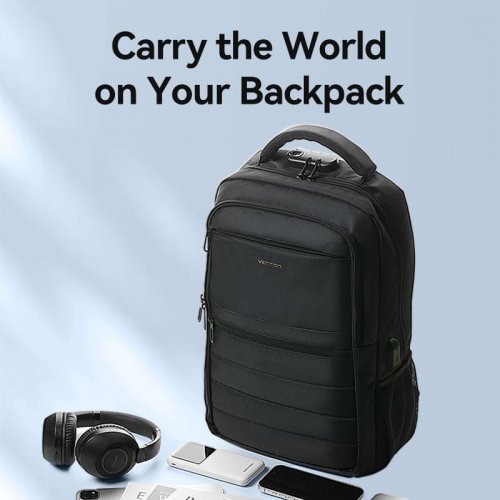 Купити Рюкзак Vention 15.6" Water-Repellent Laptop Backpack (KRRB0) Black - ціна в Києві, Львові, Вінниці, Хмельницькому, Франківську, Україні | інтернет-магазин TELEMART.UA фото