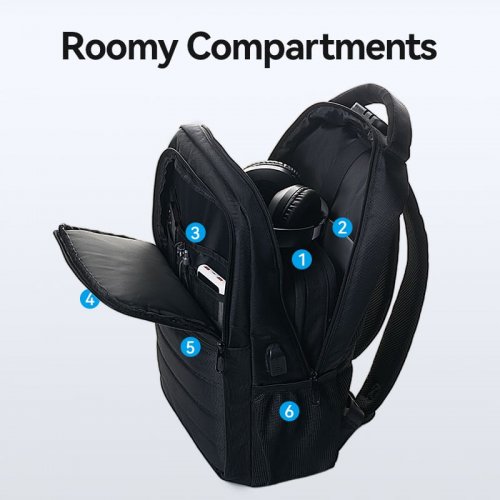 Купити Рюкзак Vention 15.6" Water-Repellent Laptop Backpack (KRRB0) Black - ціна в Києві, Львові, Вінниці, Хмельницькому, Франківську, Україні | інтернет-магазин TELEMART.UA фото